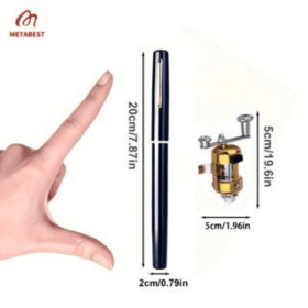 Metal Bass 2 Sets Of High-end Aluminum Alloy Pocket Size Pen Style Fishing Rod Compact, Portable And Ultra Light, Perfect Gift For Ice Raft Bridge Tra
